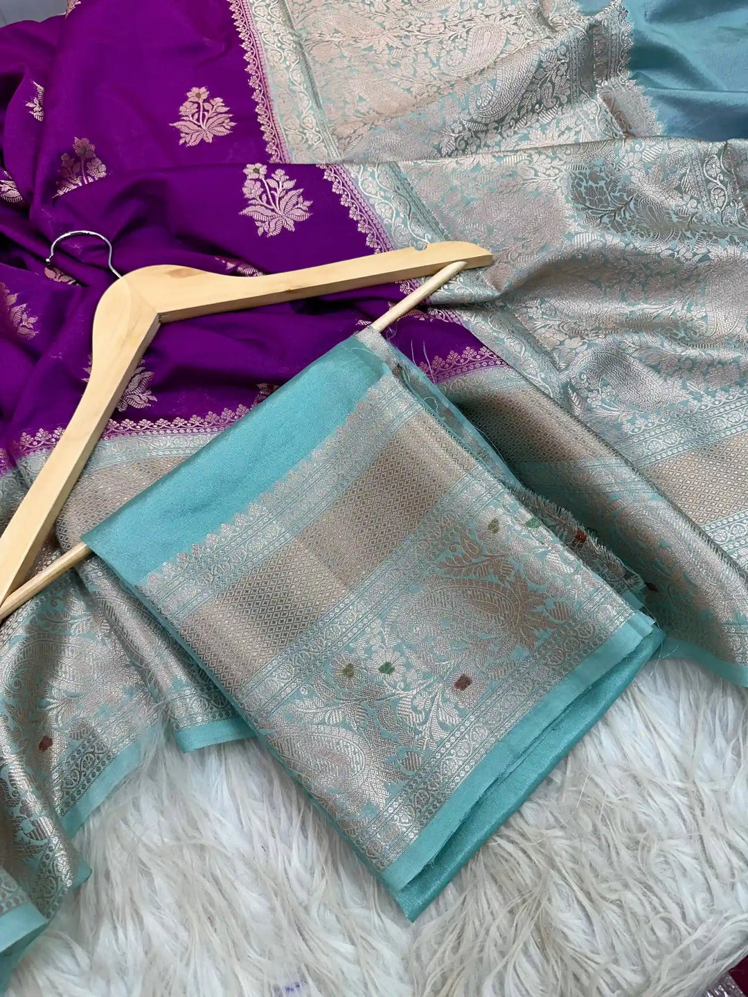 Purple Shade Chinia Silk Banarasi Saree