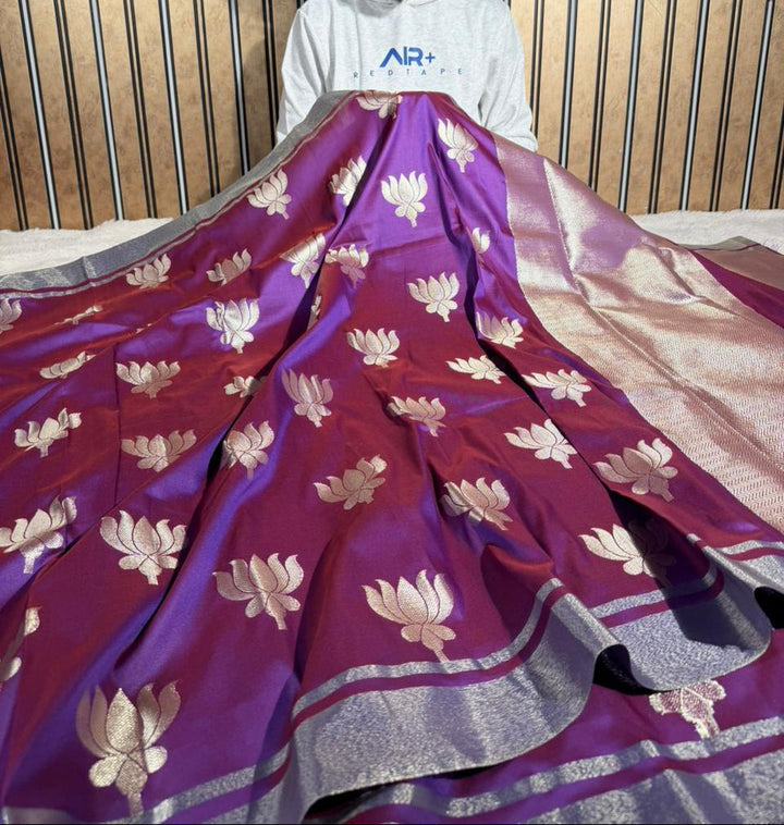 Purple Softsilk Traditional Weave Banarasi Saree