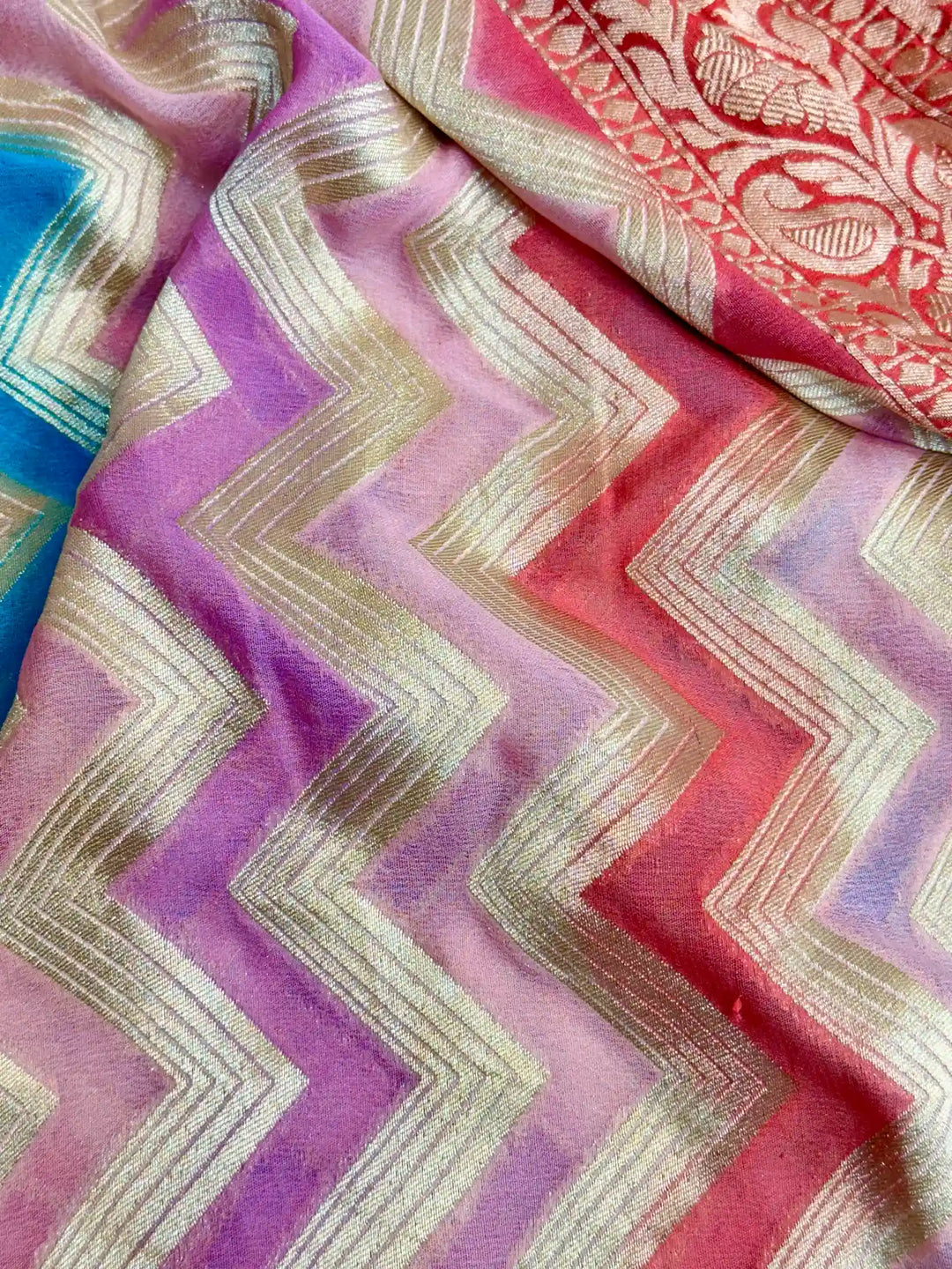 Rangkat Dyed Khaddi Georgette Banarasi Saree