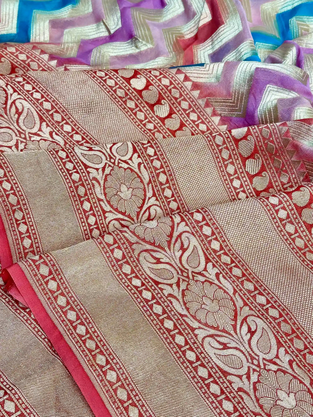 Rangkat Dyed Khaddi Georgette Banarasi Saree