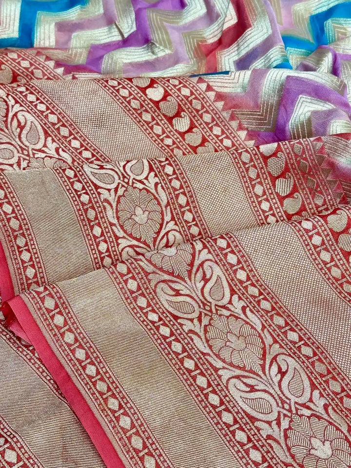Rangkat Dyed Khaddi Georgette Banarasi Saree