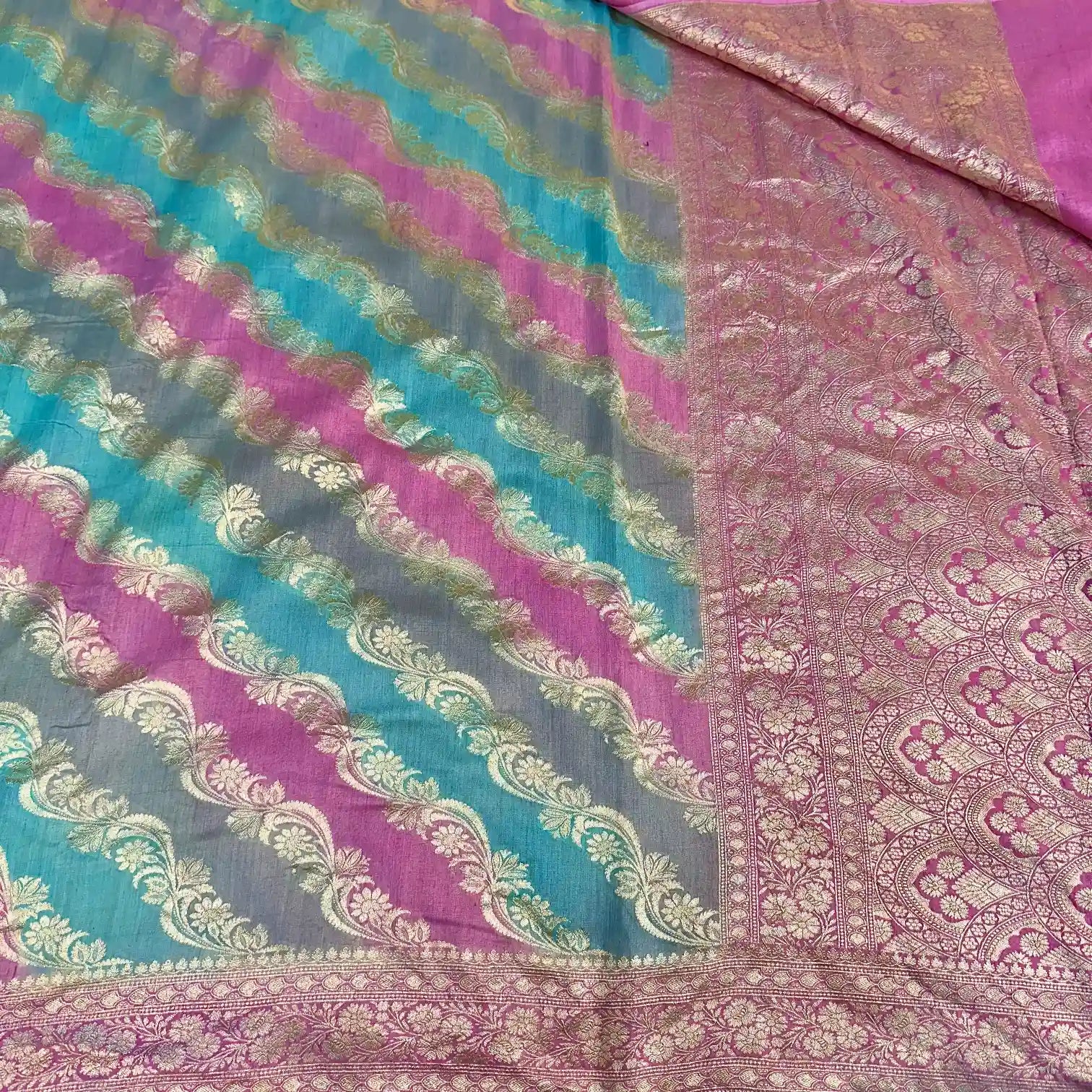 Rangkat Leheriya Design Munga Silk Saree