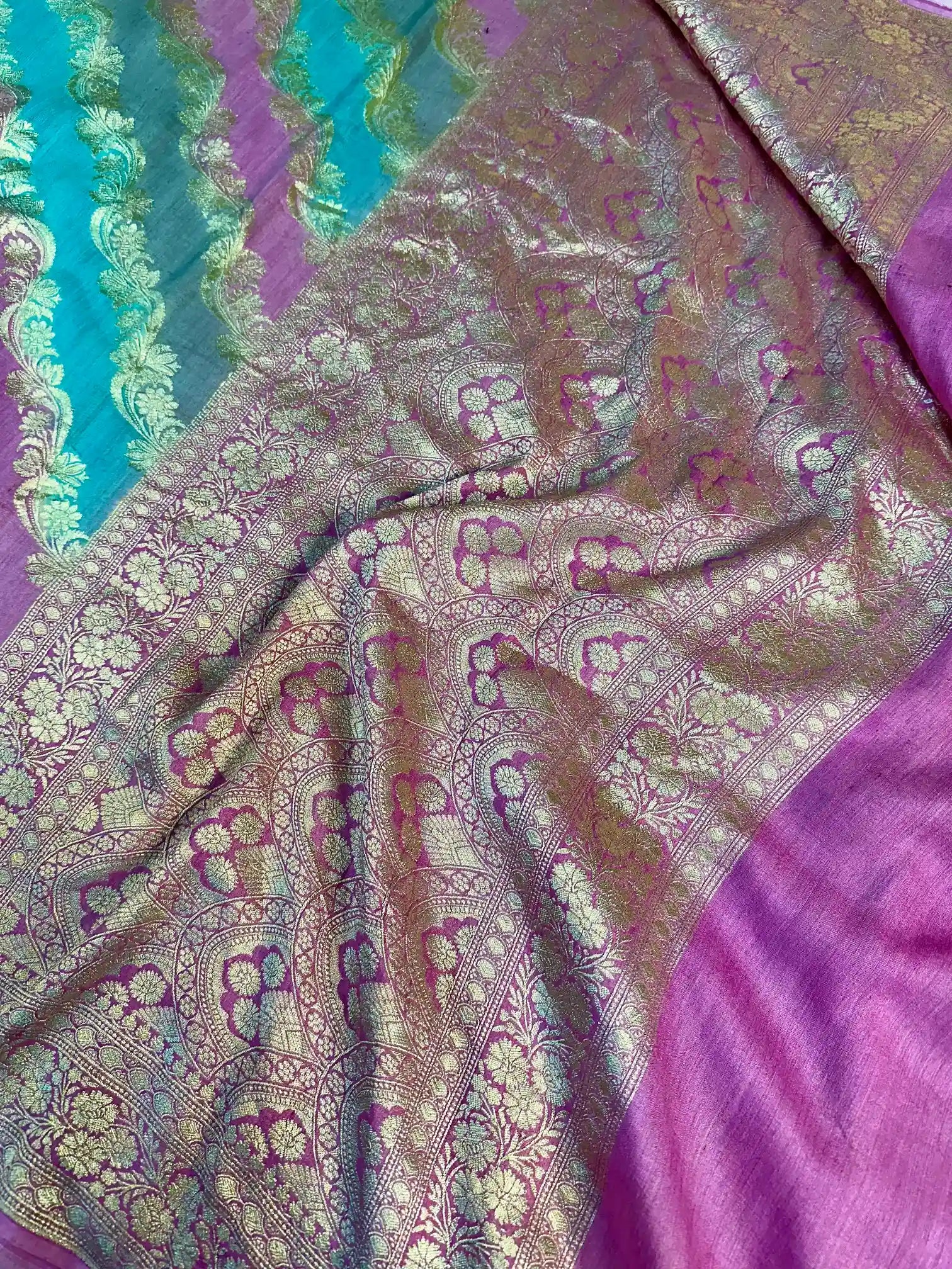 Rangkat Leheriya Design Munga Silk Saree