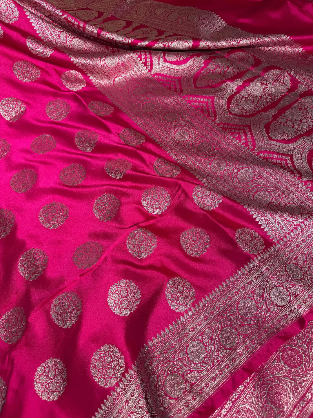 Rani Pink Mashru Katan Heritage Traditional Banarasi Saree