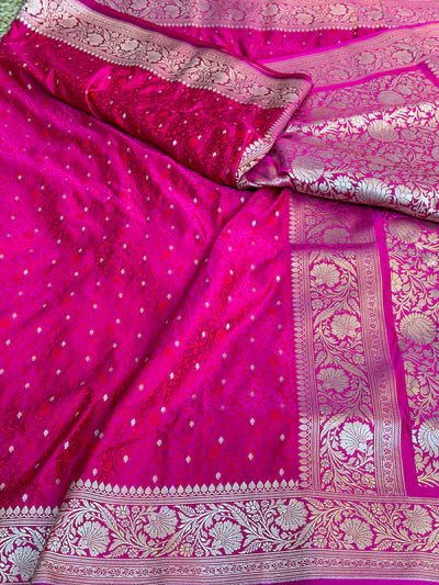 Rani Pink Mashru Silk Banarasi Saree