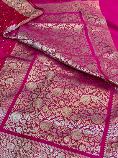 Rani Pink Mashru Silk Banarasi Saree