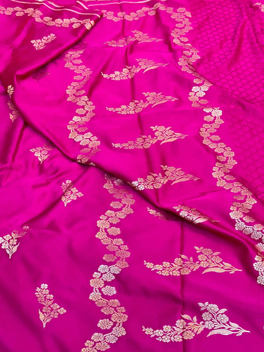 Rani Pink Premium Mashru Katan Banarasi Saree