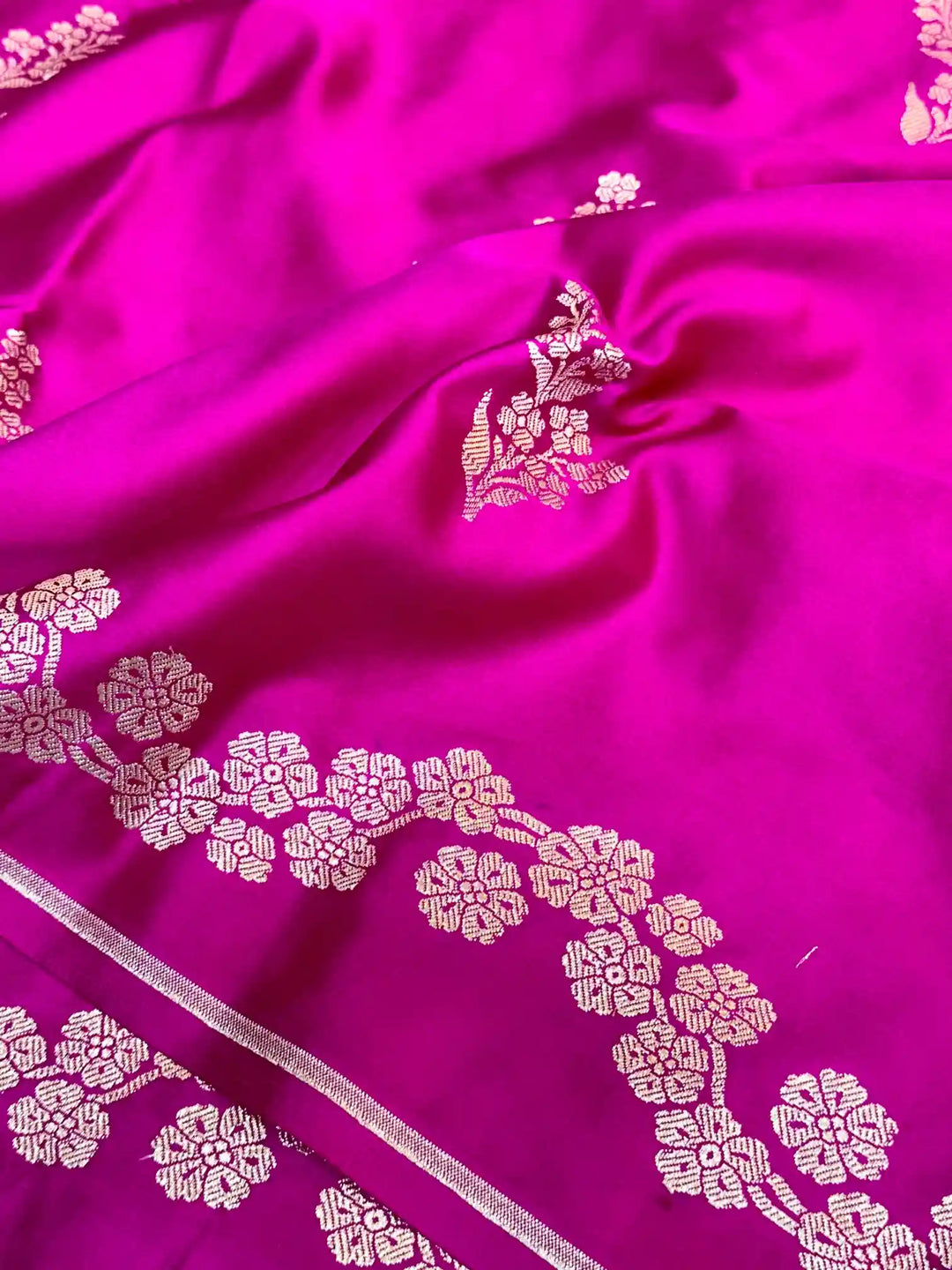 Rani Pink Premium Mashru Katan Banarasi Saree