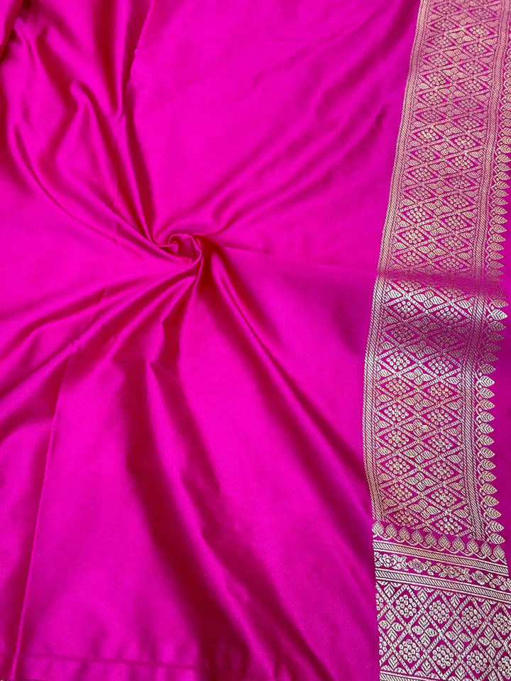 Rani Pink Premium Mashru Katan Saree 