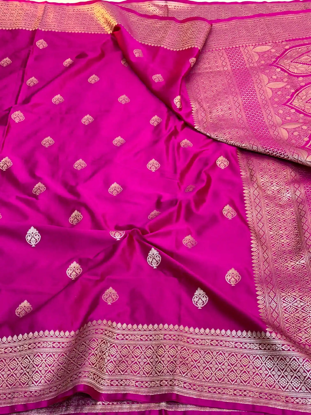 Rani Pink Premium Mashru Katan Saree 