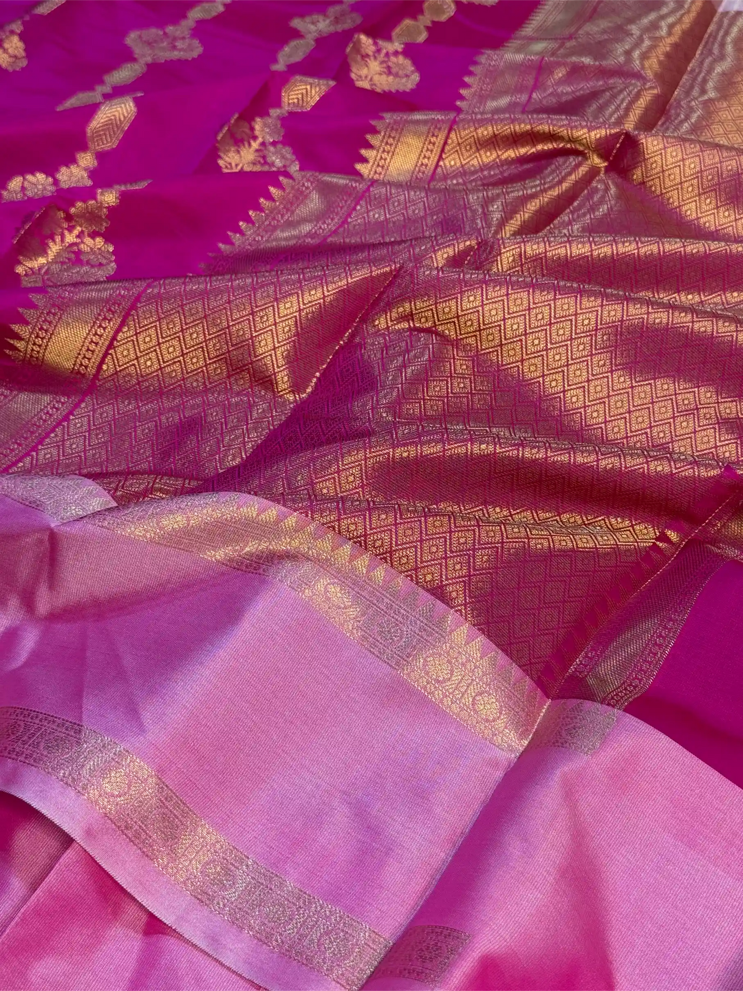 Rani Pink Semi Katan Traditional Banarasi Saree
