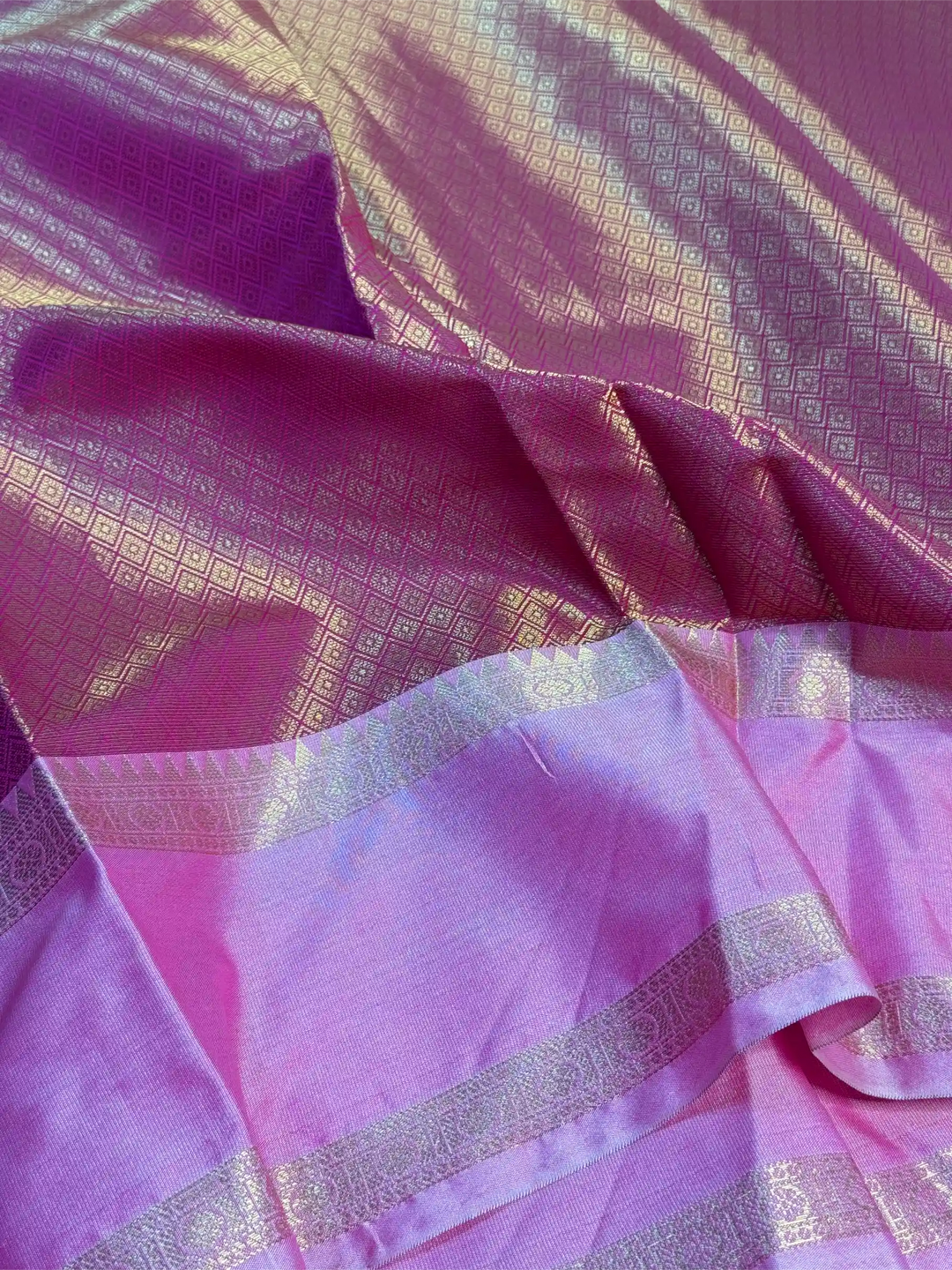 Rani Pink Semi Katan Traditional Banarasi Saree