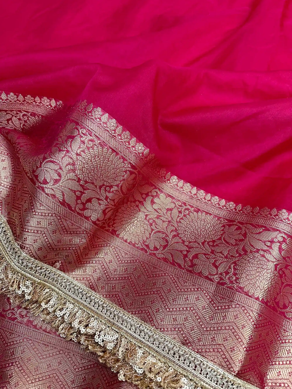 Rani Pink Shade Organza Silk Designer Saree