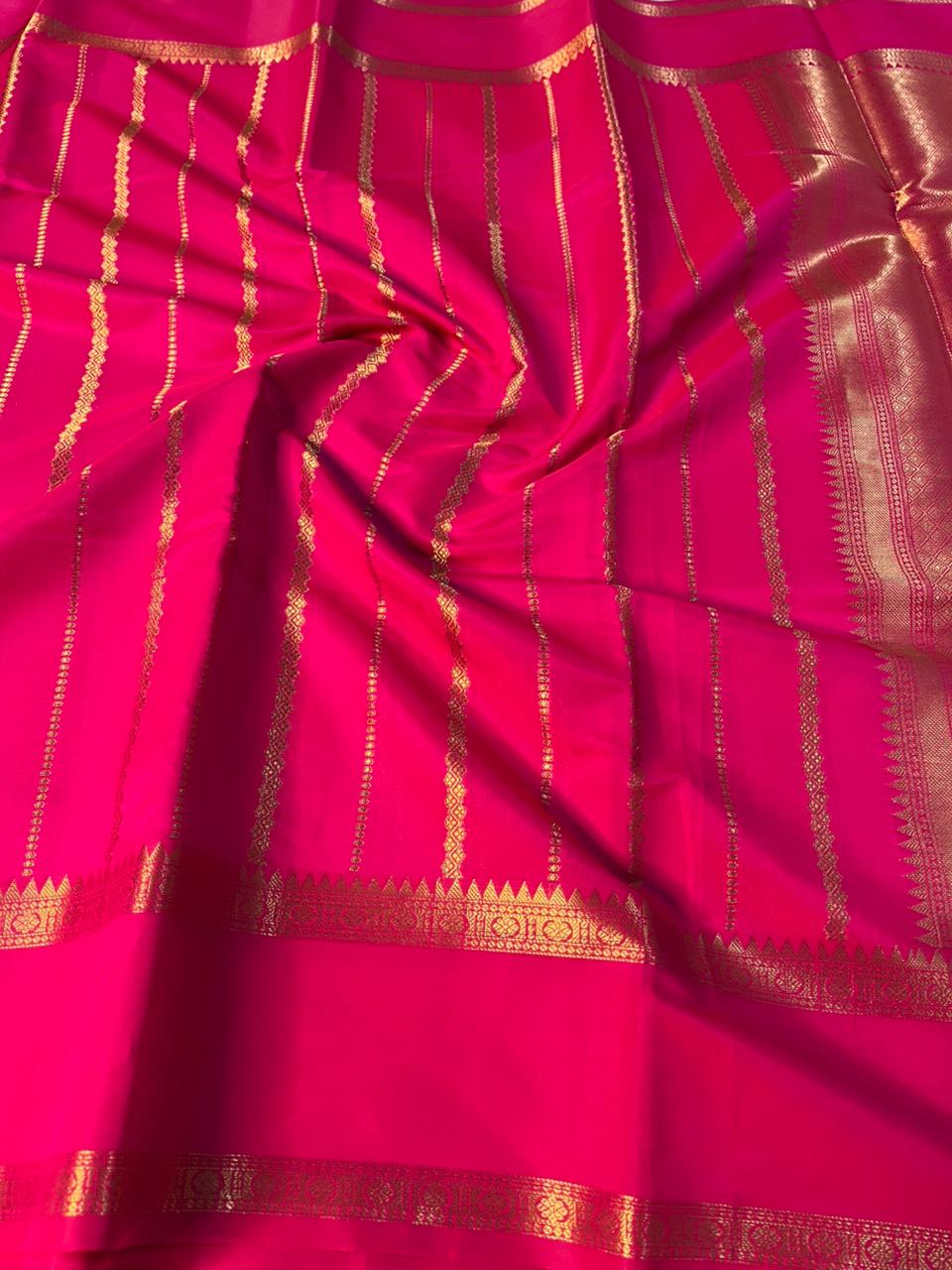 Rani Pink Softsilk Heritage Traditional Design Banarasi Saree