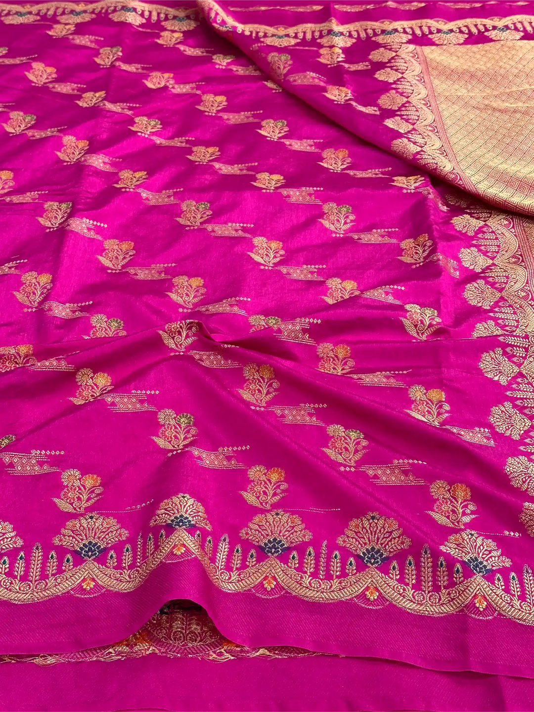 Rani Pink Tilfi Meena Warm Silk Banarasi Saree
