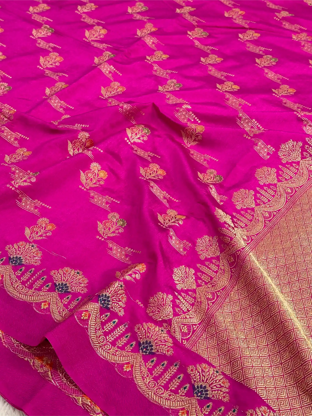 Rani Pink Tilfi Meena Warm Silk Banarasi Saree
