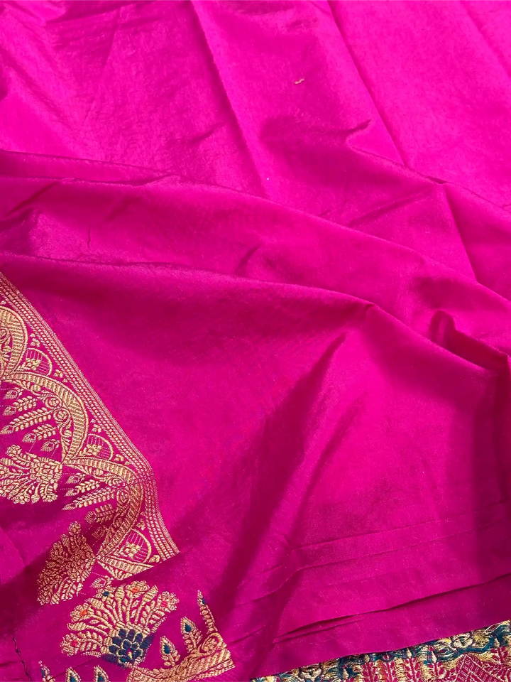 Rani Pink Tilfi Meena Warm Silk Banarasi Saree
