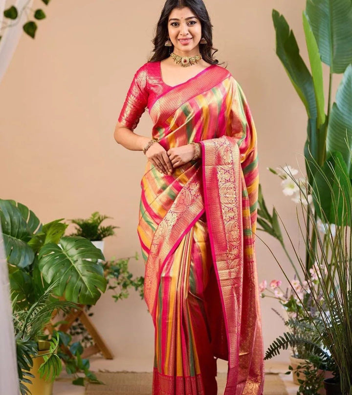 Rani Colour Soft Kanjivaram Silk Saree