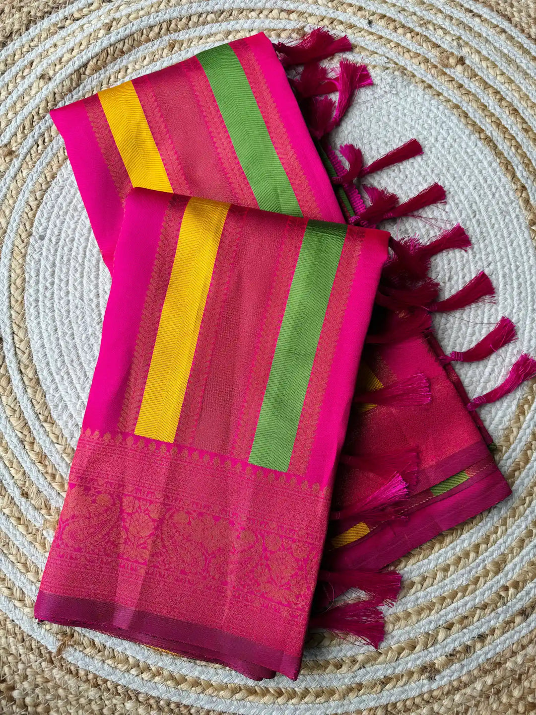 Rani Colour Soft Kanjivaram Silk Saree