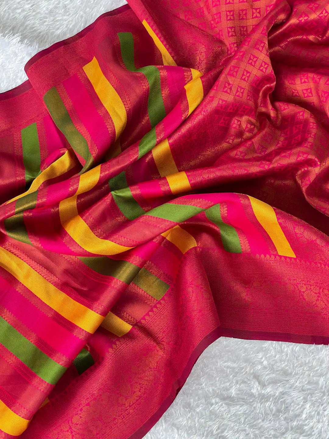 Rani Colour Soft Kanjivaram Silk Saree