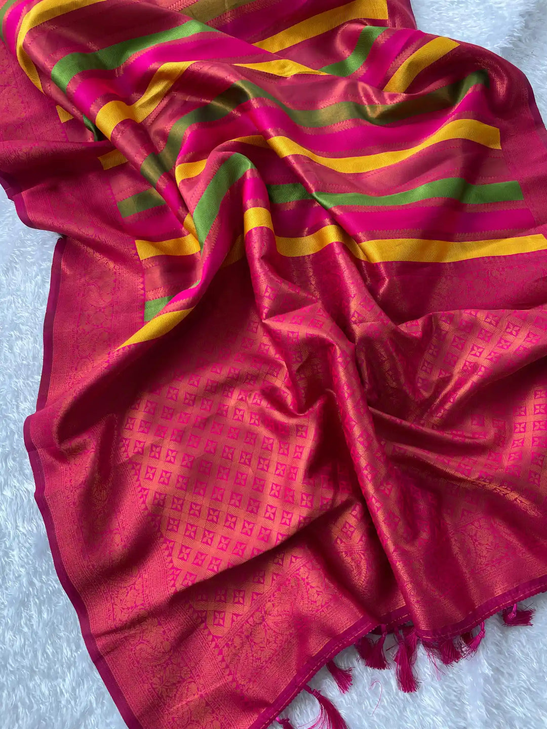 Rani Colour Soft Kanjivaram Silk Saree