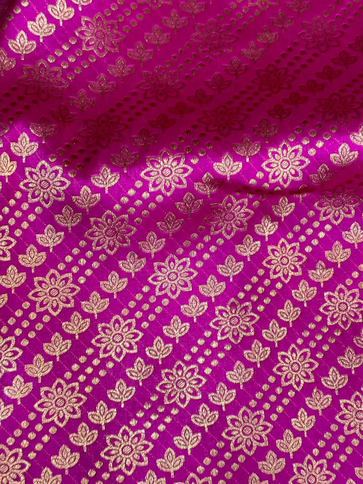 Rani Pink Brocade Pure Katan Silk Banarasi Saree