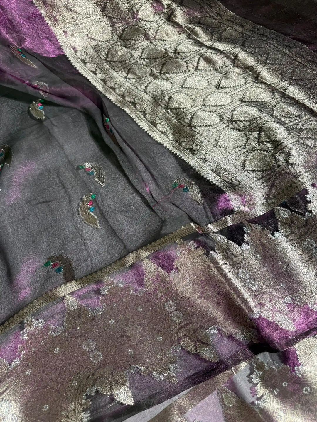 Rare Lilac Pure Tissue Silk Heritage Banarasi Saree