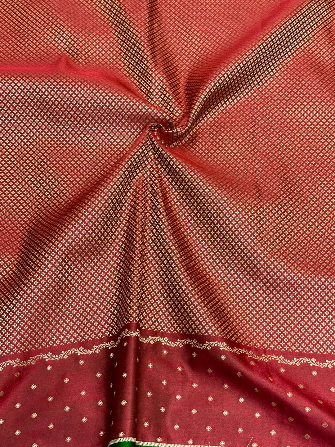 Rare Mocha Peach Mashru Katan Silk Banarasi Saree