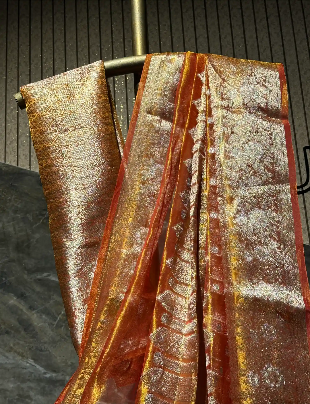 Ready To Wear 100% Pure Tissue Silk Saree
