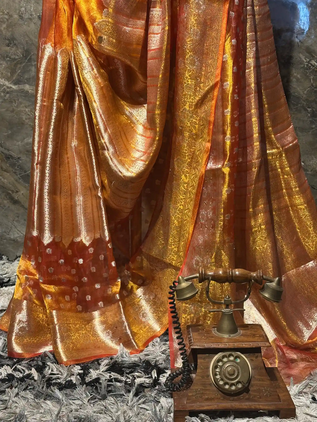 Ready To Wear 100% Pure Tissue Silk Saree