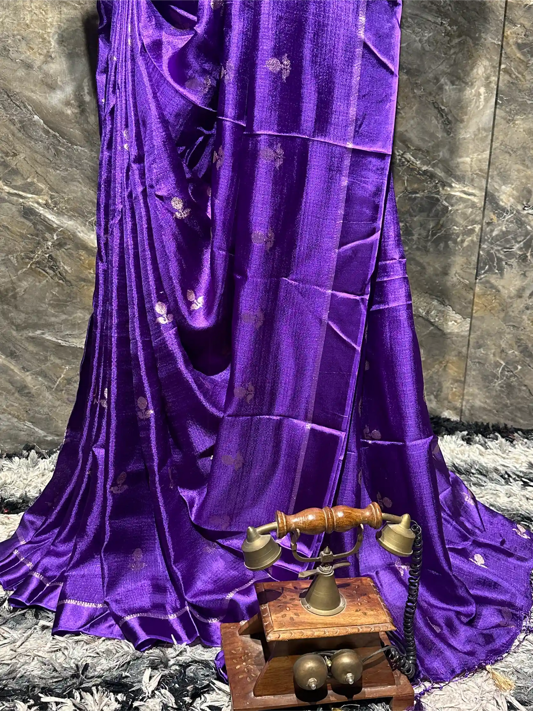Ready To Wear Bright Purple Georgette Silk Exclusive Banarasi Saree