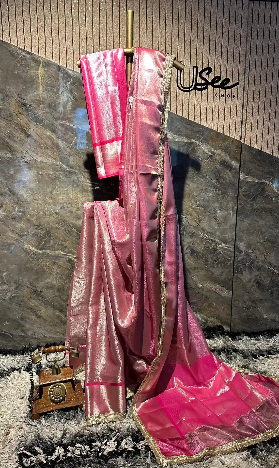 Ready To Wear Kanjivaram Tissue Designer Saree – Unique Threads Sarees