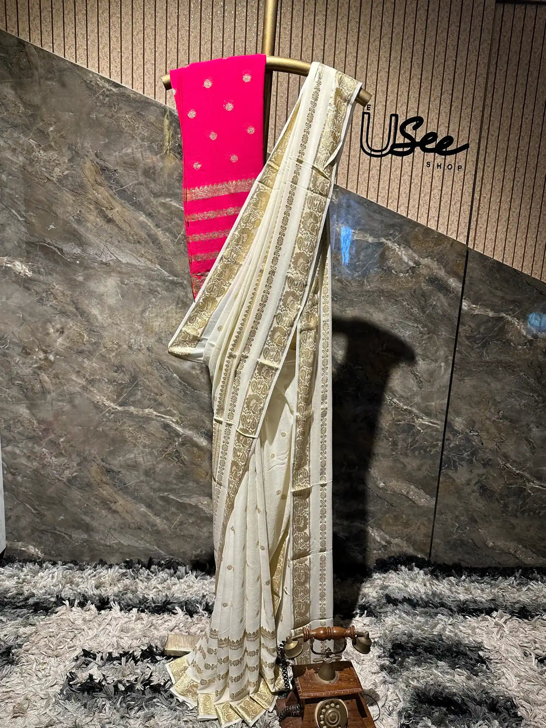 Ready To Wear Viscose Georgette Banarasi Saree