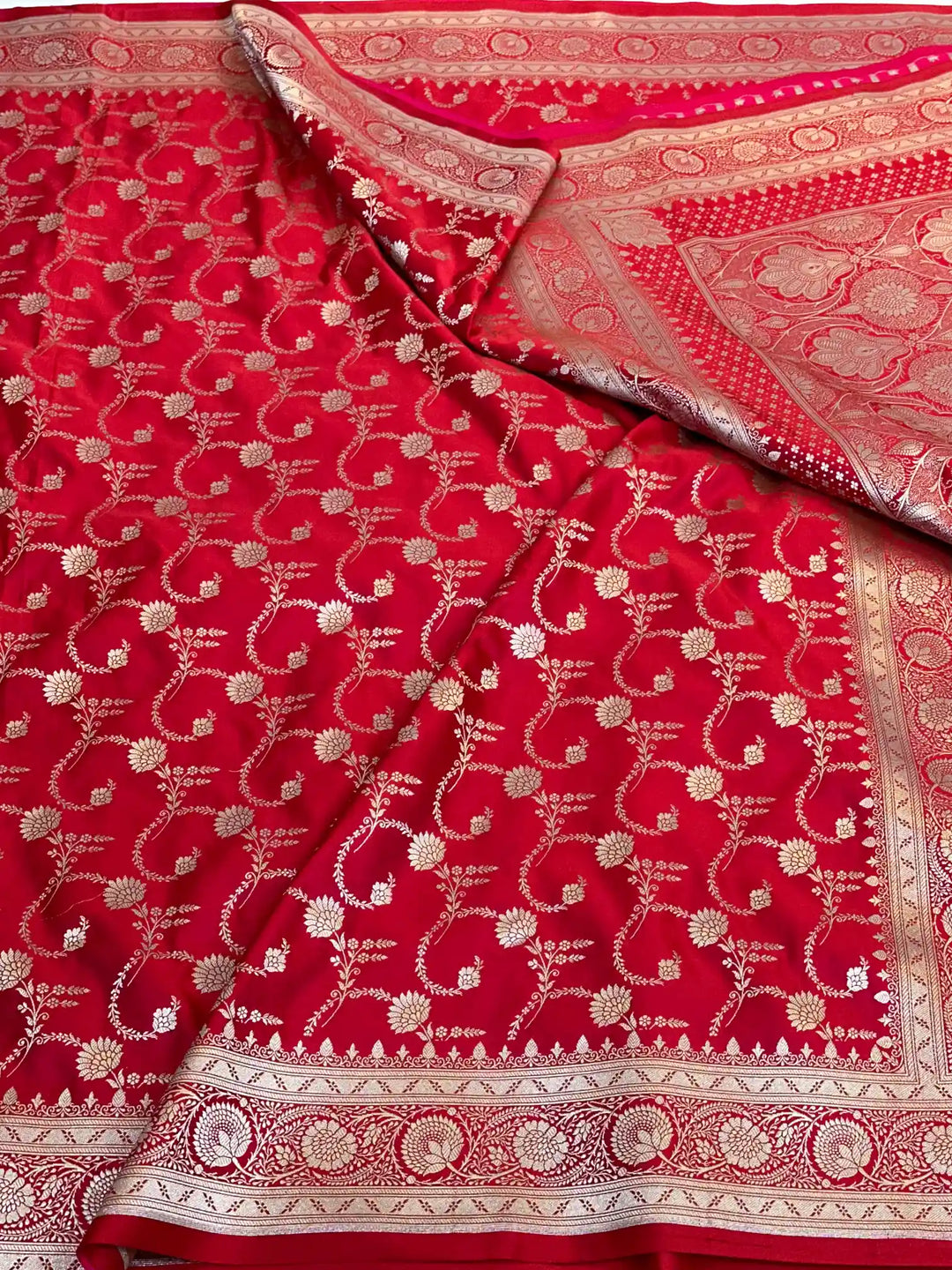 Red Mashru Katan Silk Banarasi Saree