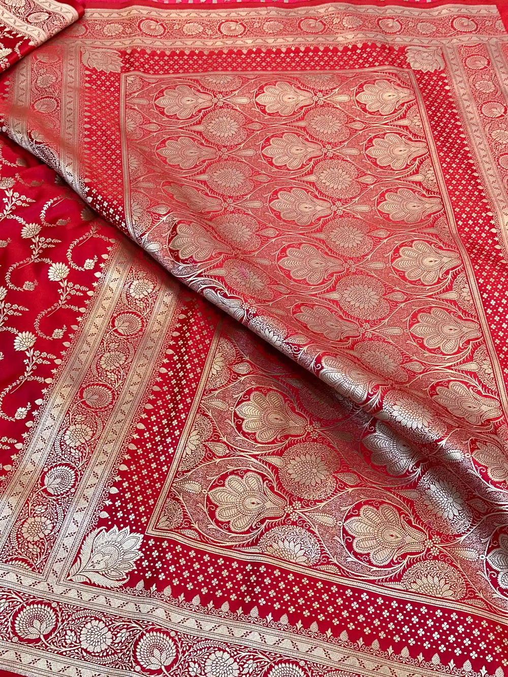 Red Mashru Katan Silk Banarasi Saree