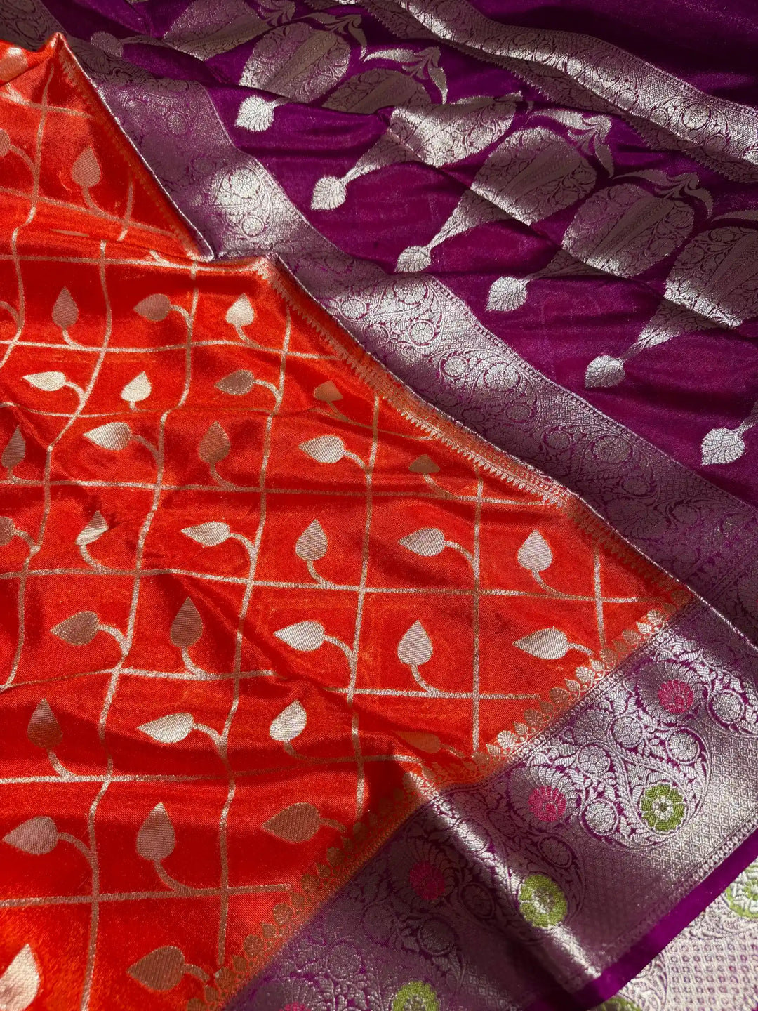 Red Shade Chiniya Silk Banarasi Saree