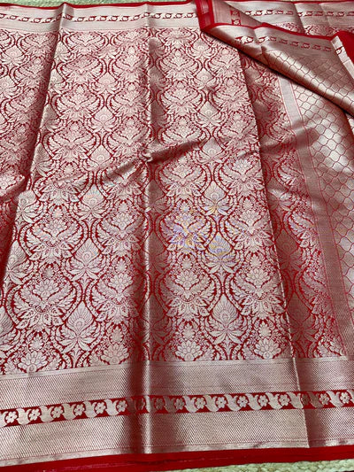 Bridal Red Janhvi Kapoor Inspired Katan Silk Saree