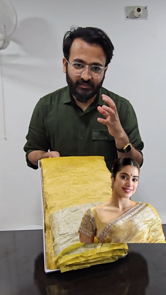 Jhanvi Kapoor tissue silk saree