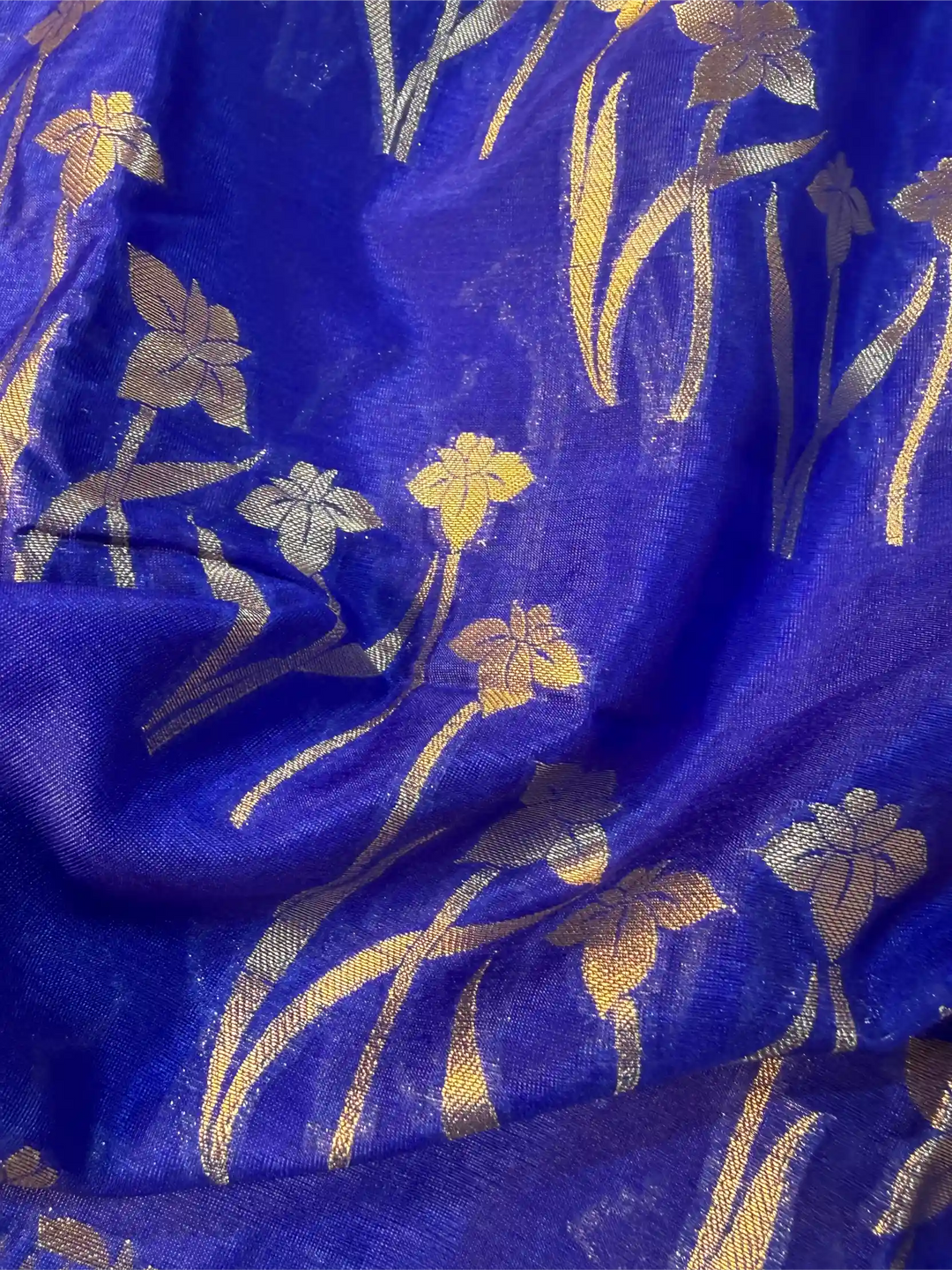 Royal Blue Chiniya Silk Jacquard Weave Banarasi Saree