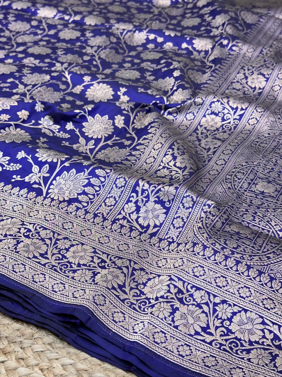 Royal Blue Heritage Pure Katan Silk Banarasi Saree