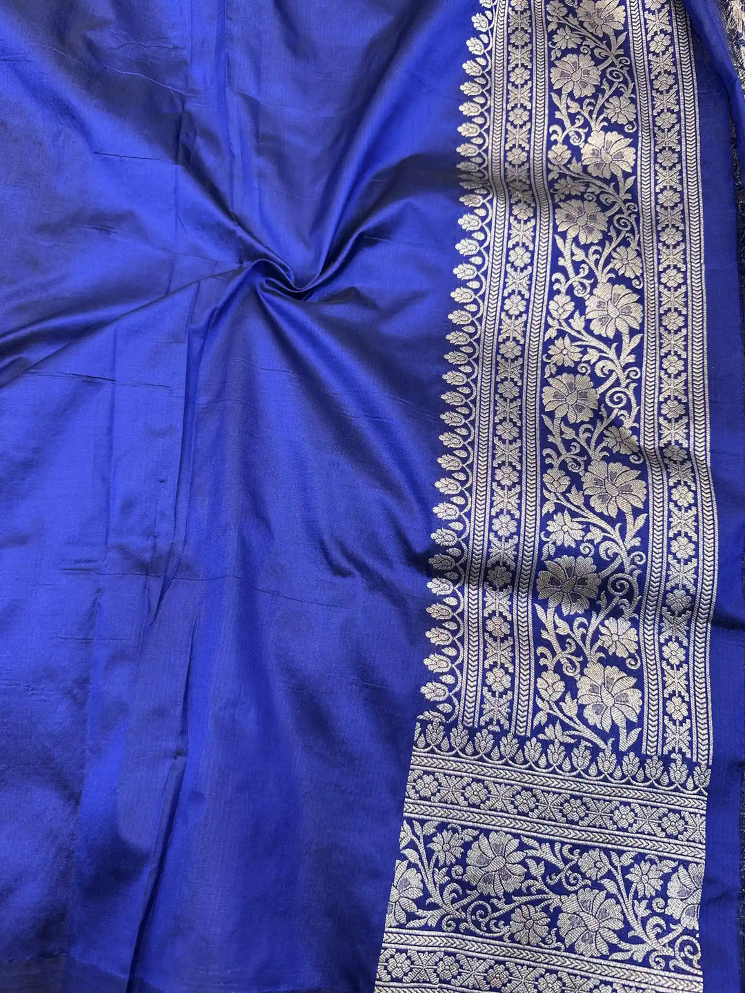 Royal Blue Heritage Pure Katan Silk Banarasi Saree