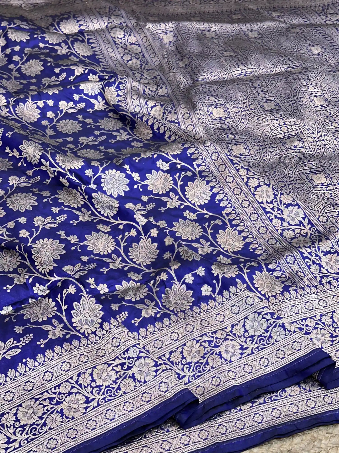 Royal Blue Heritage Pure Katan Silk Banarasi Saree