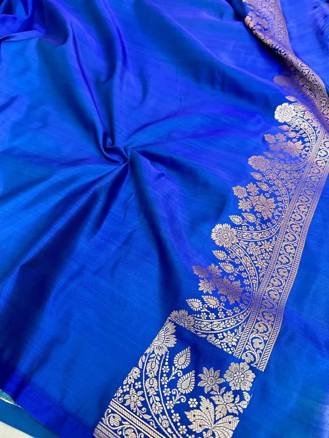 Royal Blue Latest Mashru Katan Silk Saree