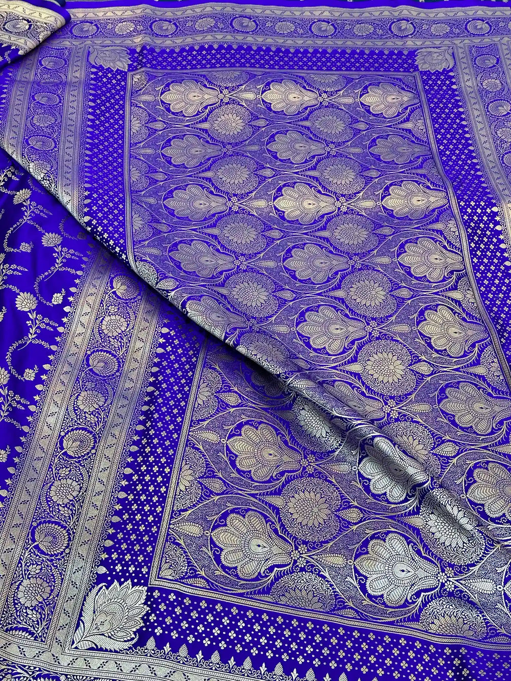 Royal Blue Mashru Katan Silk Banarasi Saree