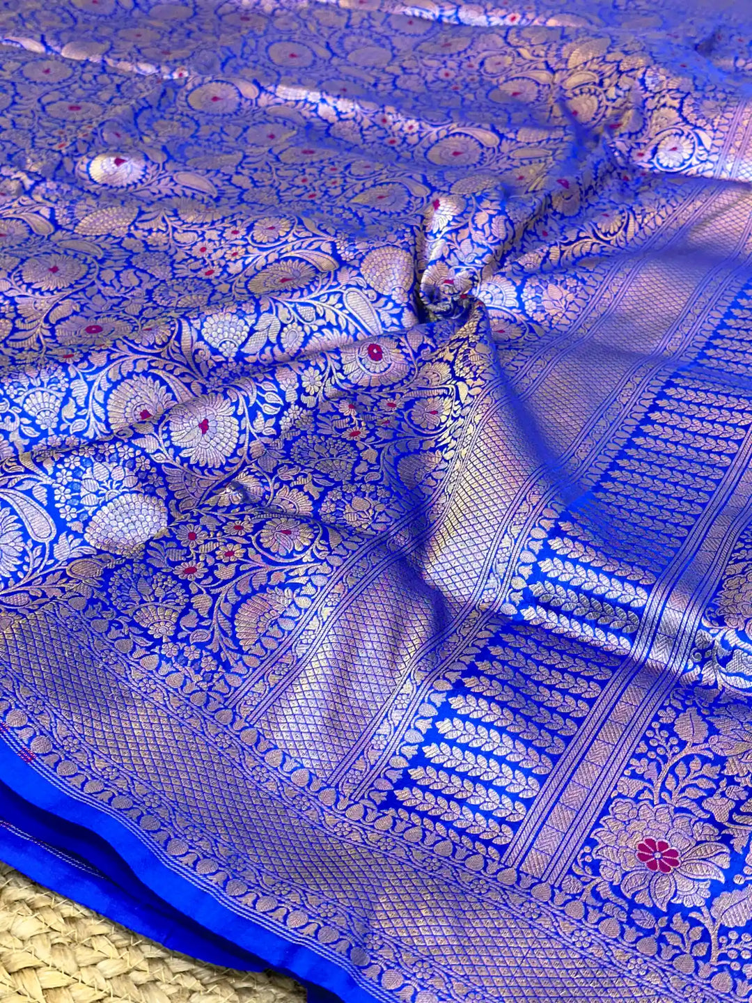 Royal Blue Meenakari Pure Katan Silk Banarasi Saree