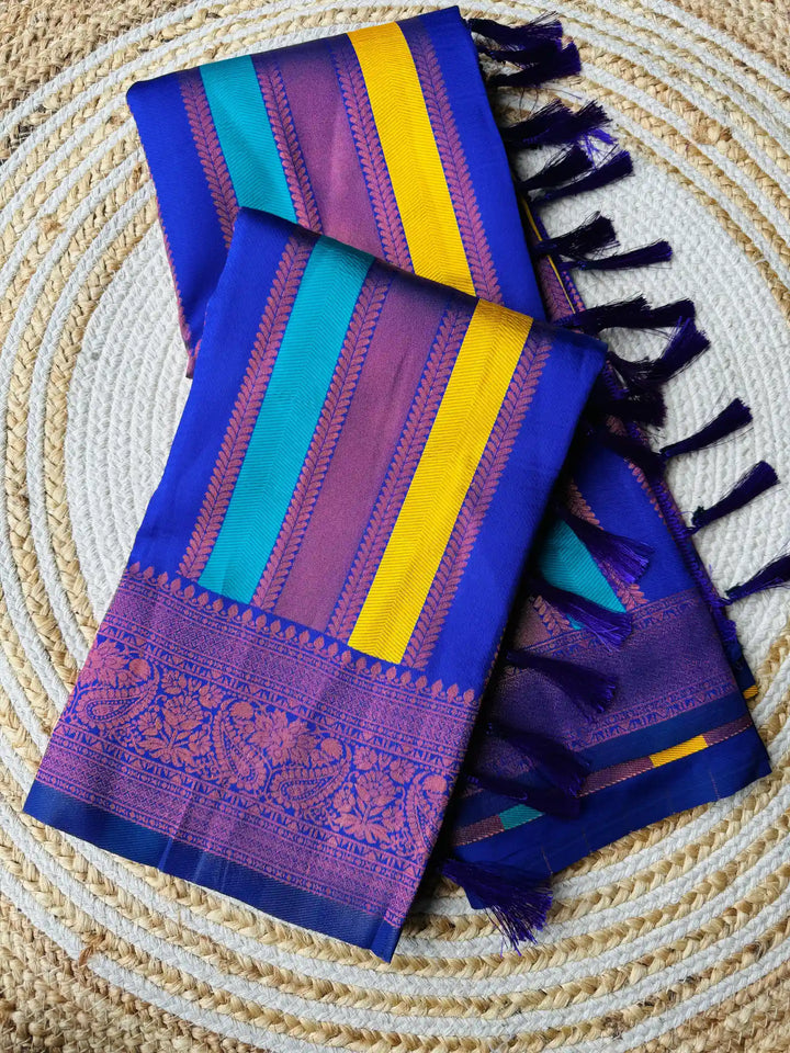 Royal Blue Soft Kanjivaram Silk Saree