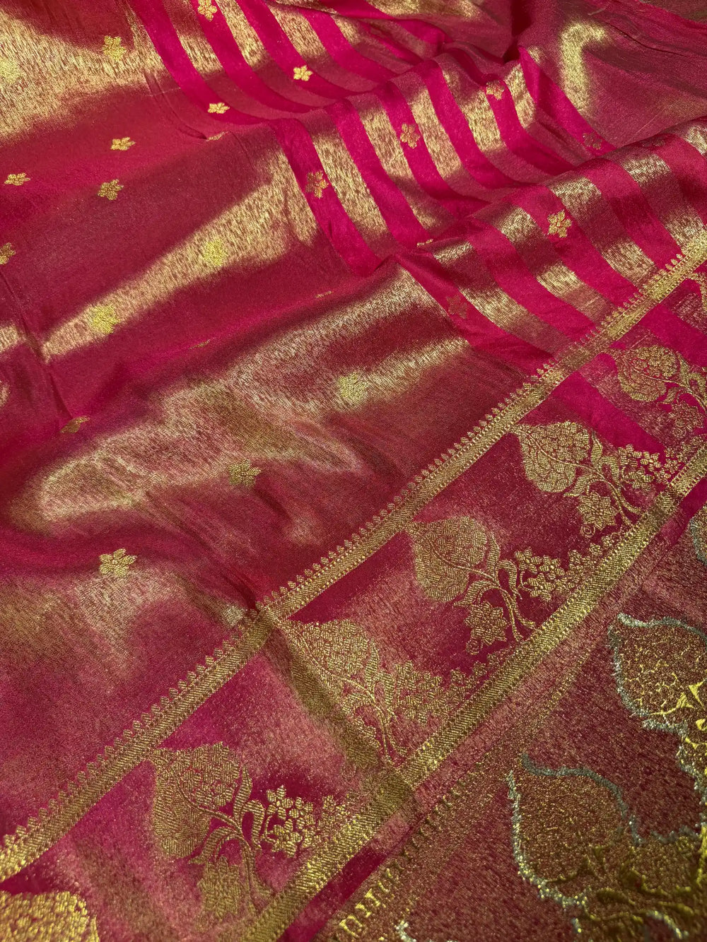 Rusted Rani Tissue Silk Heritage Weave Banarasi Saree