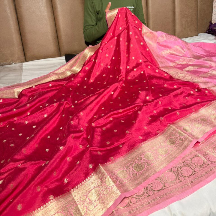 Rani - Pink Intricate Weave Soft Georgette Banarasi Saree
