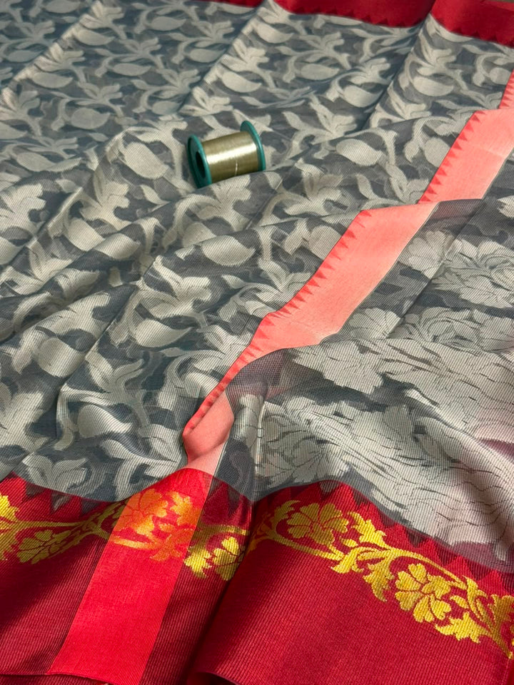 Grey Patola Softsilk Heritage Banarasi Saree