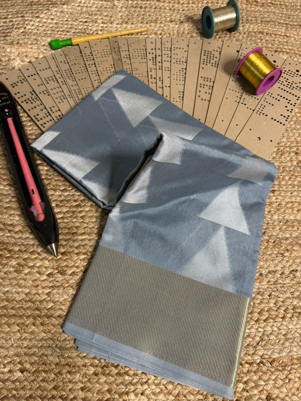 Grey Softsilk Heritage Banarasi Saree